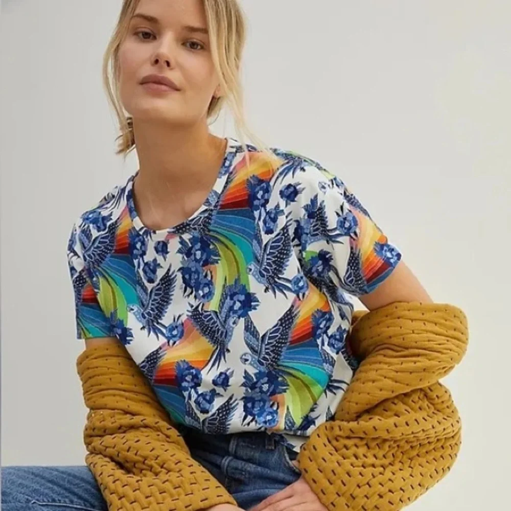 Farm Rio x Anthropologie Aves Graphic Tee - Size M - Picture 1 of 4